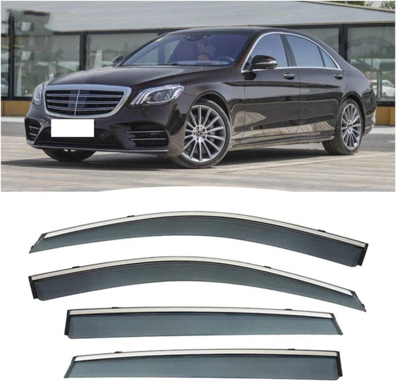 Windabweiser Regenabweiser für Mercedes Benz W222 2010-2019,Autofenster Wetterschutz Integrierten Deflektoren,Hochwertiges Sonnenschutz Autozubehör von WNFVYP