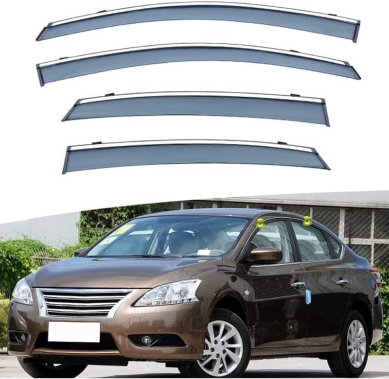 Windabweiser Regenabweiser für Nissan Sylphy 2012-2019,Autofenster Wetterschutz Integrierten Deflektoren,Hochwertiges Sonnenschutz Autozubehör von WNFVYP