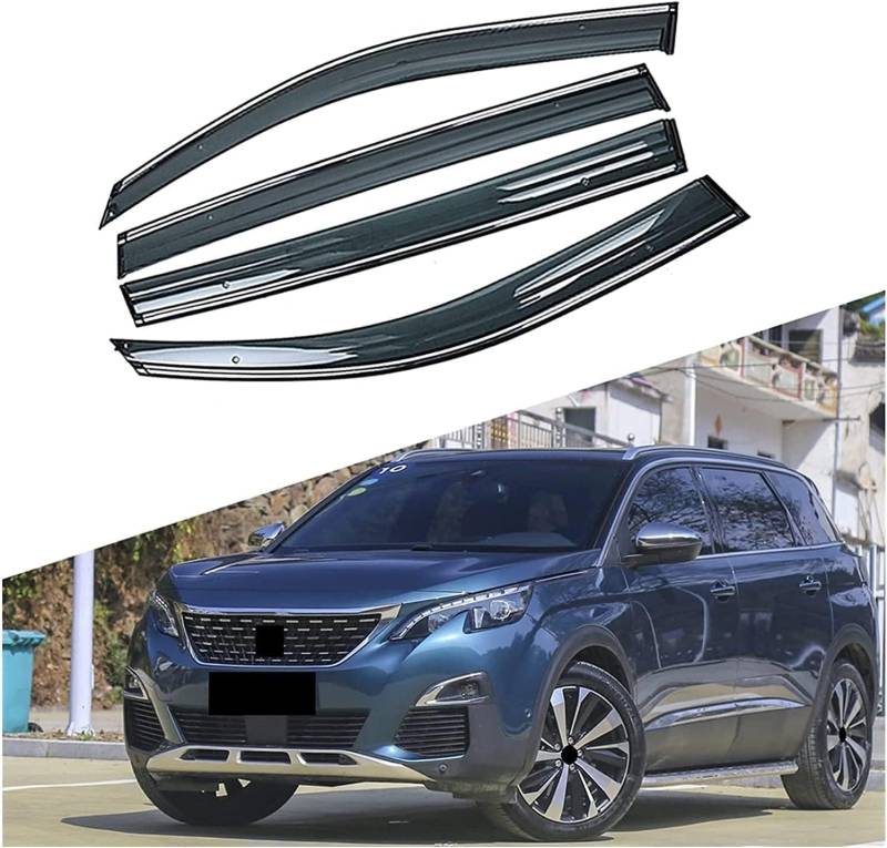 Windabweiser Regenabweiser für Peugeot 5008 2016-2019,Autofenster Wetterschutz Integrierten Deflektoren,Hochwertiges Sonnenschutz Autozubehör von WNFVYP