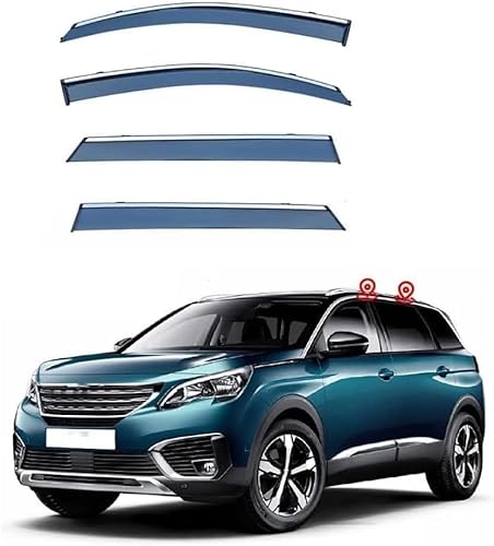 Windabweiser Regenabweiser für Peugeot 5008 P87 2017-2022,Autofenster Wetterschutz Integrierten Deflektoren,Hochwertiges Sonnenschutz Autozubehör von WNFVYP