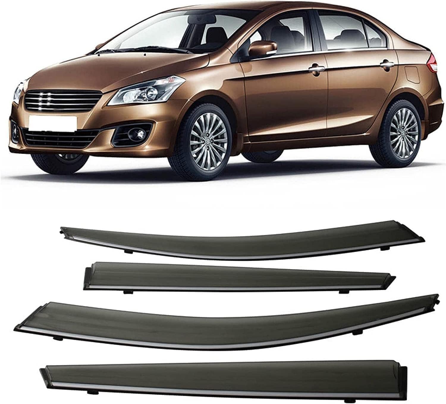 Windabweiser Regenabweiser für Suzuki Alivio Ciaz 2015-2020,Autofenster Wetterschutz Integrierten Deflektoren,Hochwertiges Sonnenschutz Autozubehör Windabweiser Regenabweiser für Suzuki Alivio Ciaz 2015-2020,Autofenster Wetterschutz Integrierten Deflektoren,Hochwertiges Sonnenschutz Autozubehör von WNFVYP