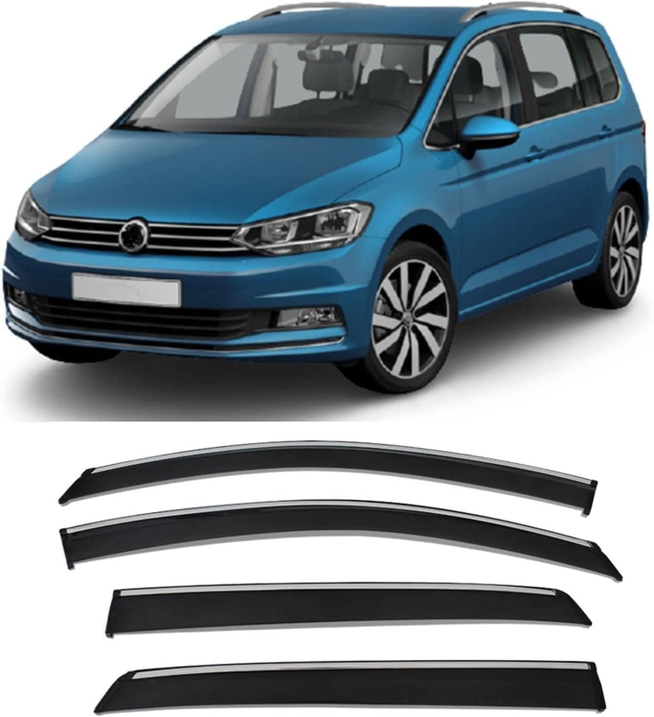 Windabweiser Regenabweiser für Touran 2004-2015,Autofenster Wetterschutz Integrierten Deflektoren,Hochwertiges Sonnenschutz Autozubehör Windabweiser Regenabweiser für Touran 2004-2015,Autofenster Wetterschutz Integrierten Deflektoren,Hochwertiges Sonnenschutz Autozubehör von WNFVYP