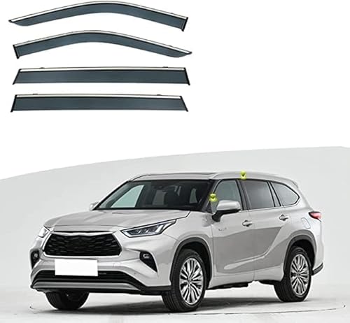 Windabweiser Regenabweiser für Toyota Highlander 2022,Autofenster Wetterschutz Integrierten Deflektoren,Hochwertiges Sonnenschutz Autozubehör von WNFVYP