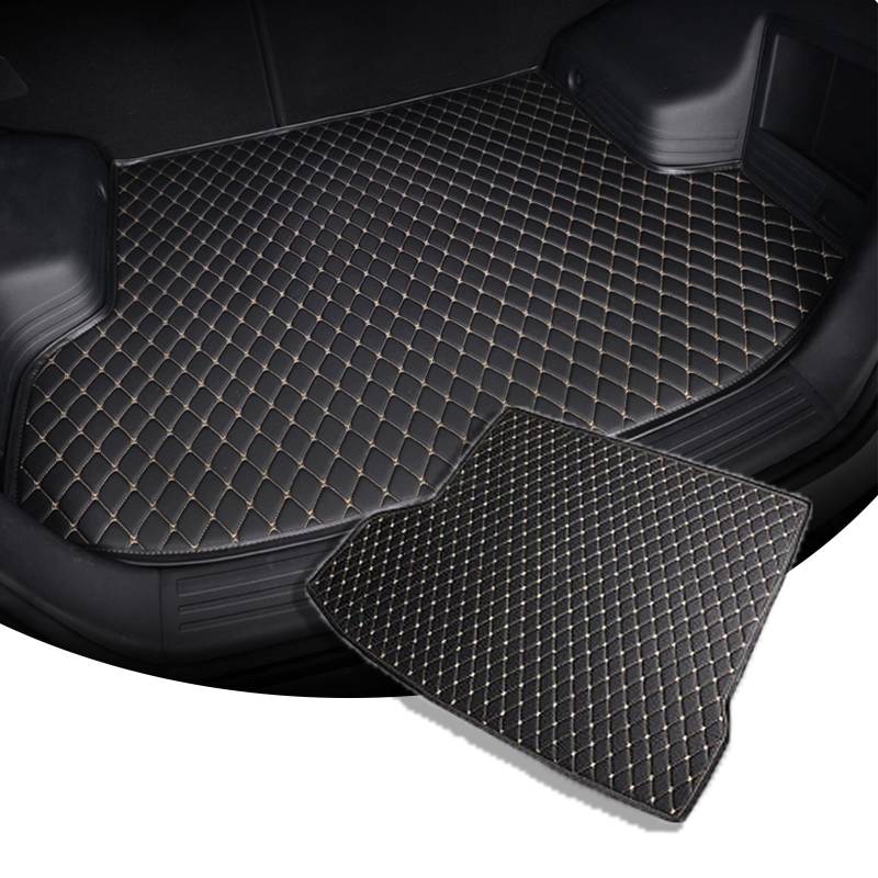 Kofferraumschutz für Genesis G80 EV 2023-2024 - wasserdichte Oberfläche - Perfekt Passenden Kofferraummatte - rutschfeste Schutzmatte für Kofferraum Camping u.v.m.,Black-Beige von WNLIBO