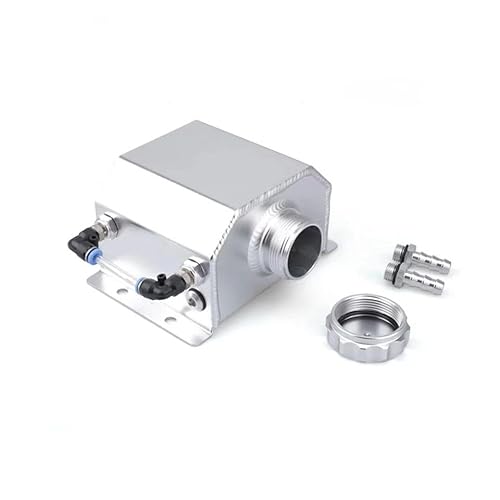 WODHMIEY 1L Aluminium Ausgleichsbehälter Kühlmittel Überlaufbehälter – Universeller Kühler-Wasserkasten, Mit Magnet-Ablassventil, Sichtschlauch & Hochtemperaturbeständiger, Ideal für Fahrzeugtuning von WODHMIEY