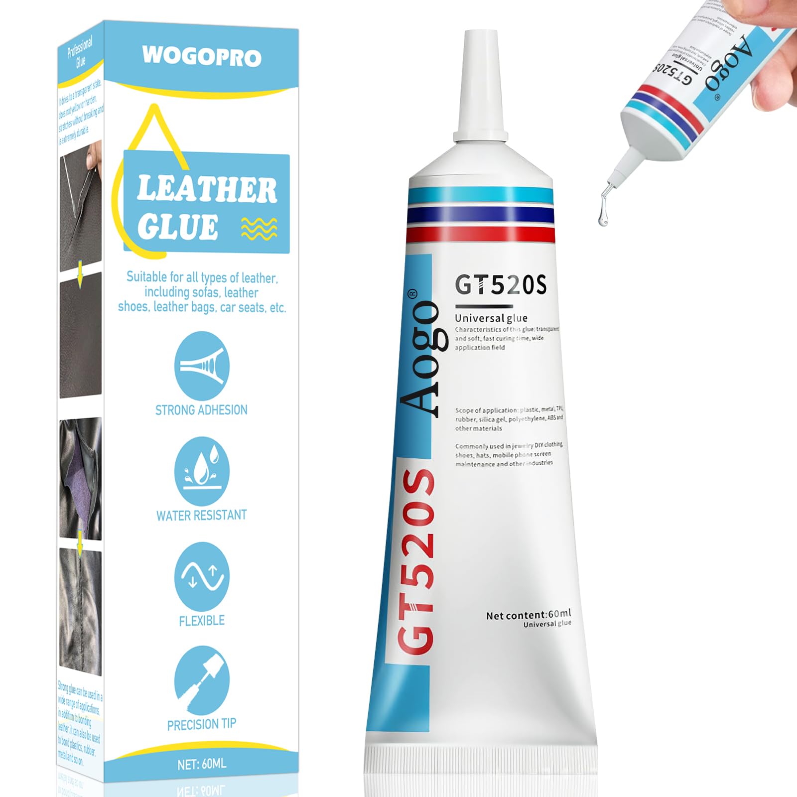WOGOPRO Lederkleber Extra Stark, Professioneller Leder kleber, Transparenter, Wasserfester, Kleber für Leder perfekt zum Reparieren Aller Arten von Leder, Schuhen, Taschen, Sofa WOGOPRO Lederkleber Extra Stark, Professioneller Leder kleber, Transparenter, Wasserfester, Kleber für Leder perfekt zum Reparieren Aller Arten von Leder, Schuhen, Taschen, Sofa von WOGOPRO