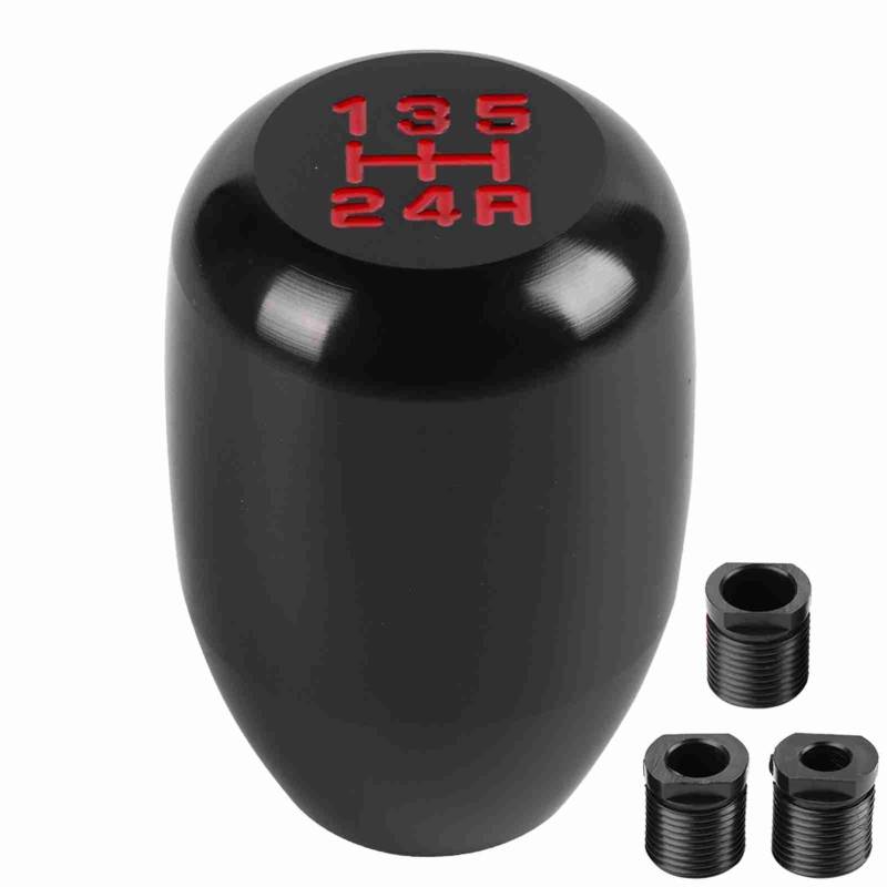 5 -Geschwindigkeitshandbuch -Schaltknauf, Auto -Metall -Zahnstabhebel mit 8/10/12 -mm -Adaptern Universal Ersatzgetriebe für 5 Geschwindigkeitswagen (8 Farben erhältlich) (Schwarz) von WOHPNLE