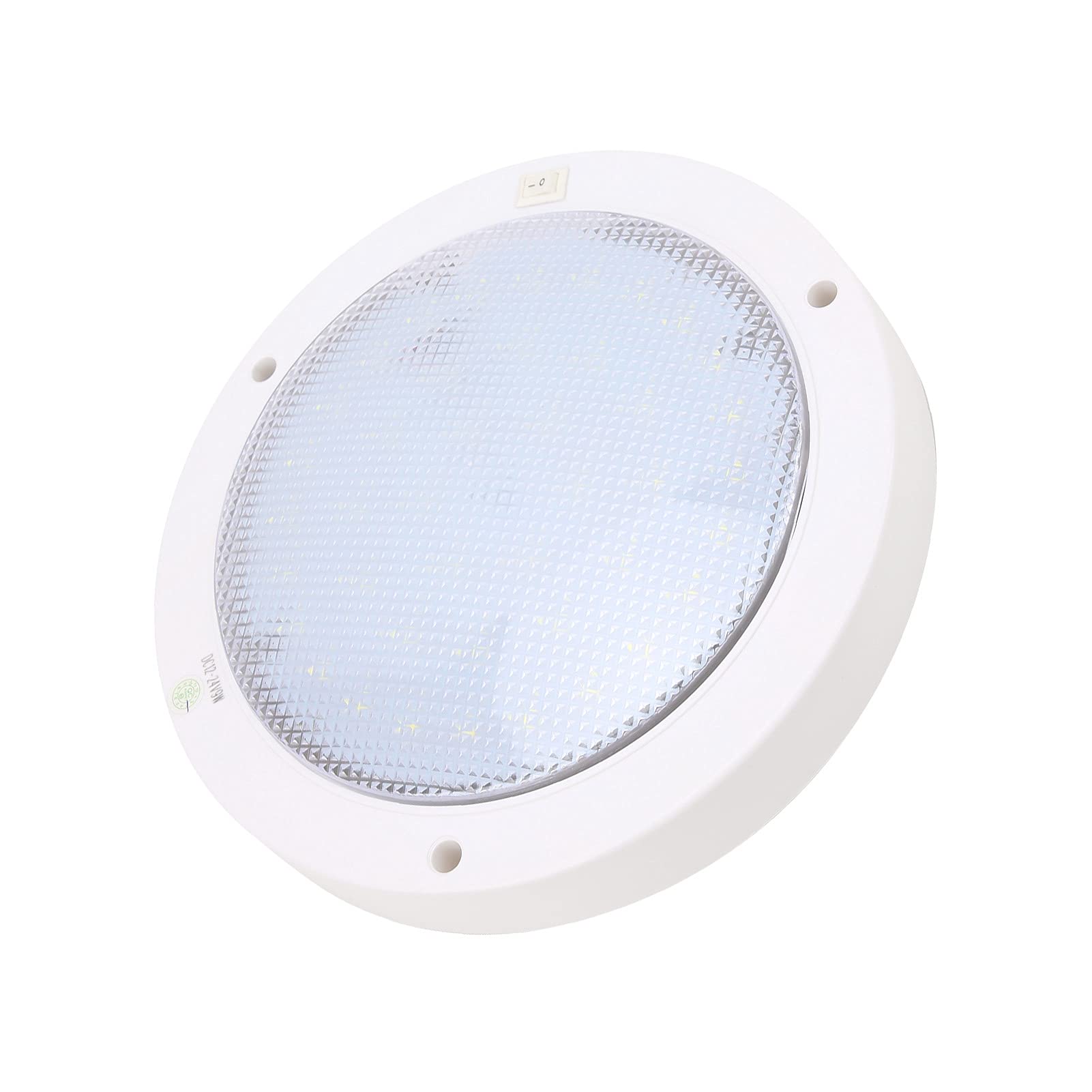 LED runde Tafel Licht, ultra helles 300 lm LED -Panel Leuchten mit Nachtglühknopfschalter Oberflächenmontage RV Innenlichter Deckenbehandlung für Wohnwagen -Boote Anhänger (Cool weiß) von WOHPNLE