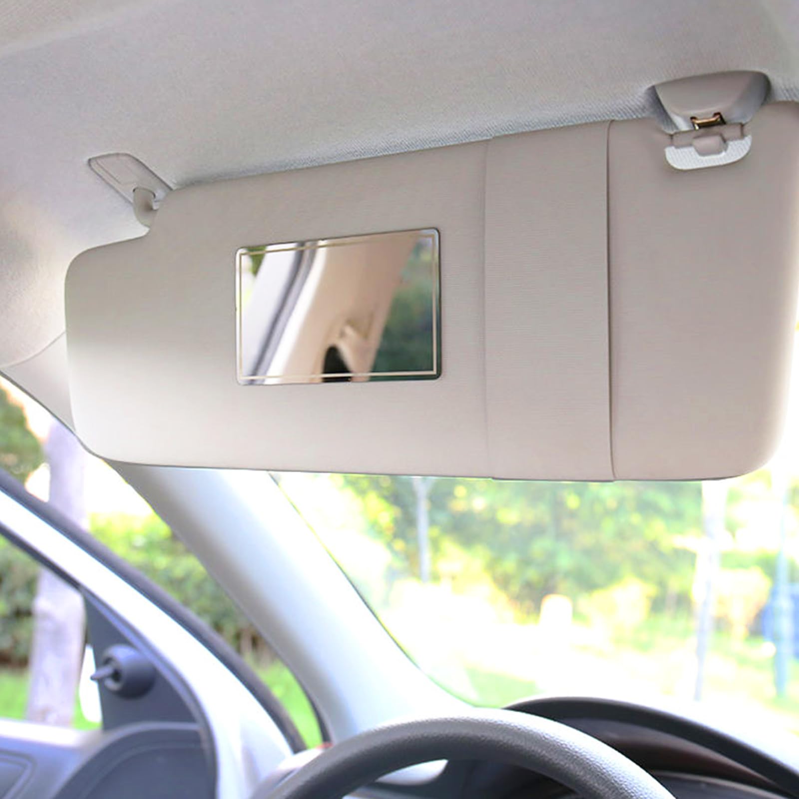 Universeller Kosmetikspiegel für den Autoinnenraum, tragbarer Auto-Schminkspiegel für Sonnenblende und Autositz-Rücken-Platz von WOLAIYE
