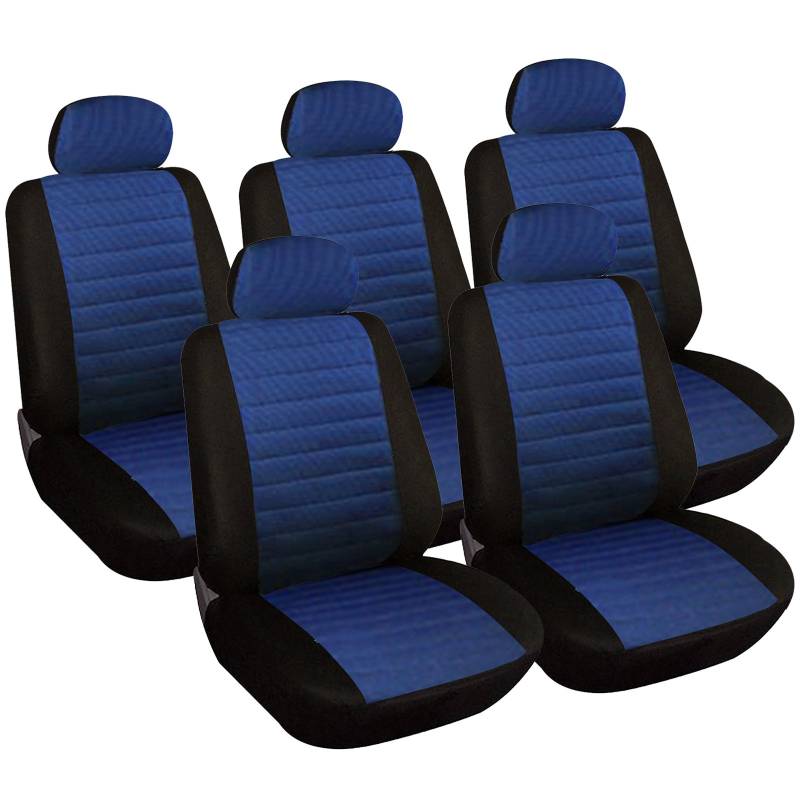 WOLTU 7232-5 Sitzbezüge Auto Einzelsitzbezug universal Größe, 5er Set, schwarz/blau von WOLTU