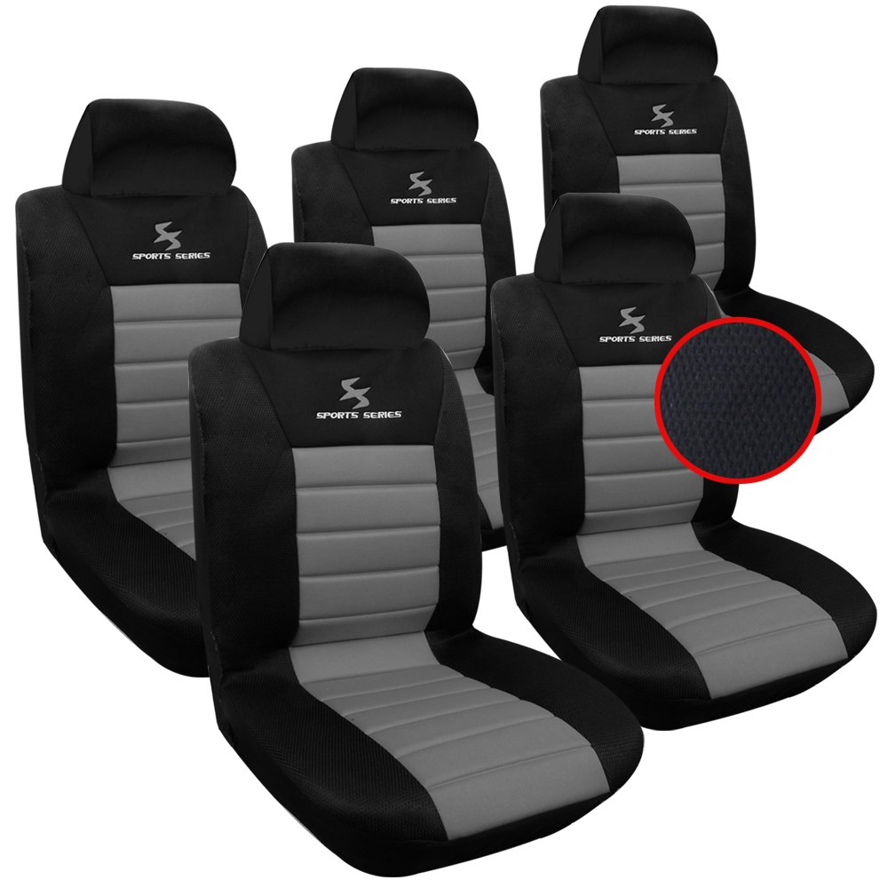 WOLTU 5er Sitzbezüge Auto Einzelsitzbezug universal Größe, Komplettset, grau WOLTU 5er Sitzbezüge Auto Einzelsitzbezug universal Größe, Komplettset, grau von WOLTU