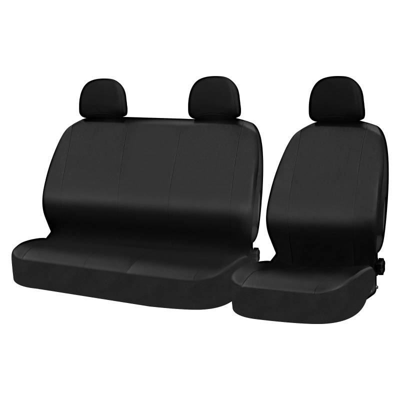 WOLTU Auto Sitzbezüge universal Größe, 1+2 Sitzbezug Schonbezüge aus Kunstleder schwarz von WOLTU