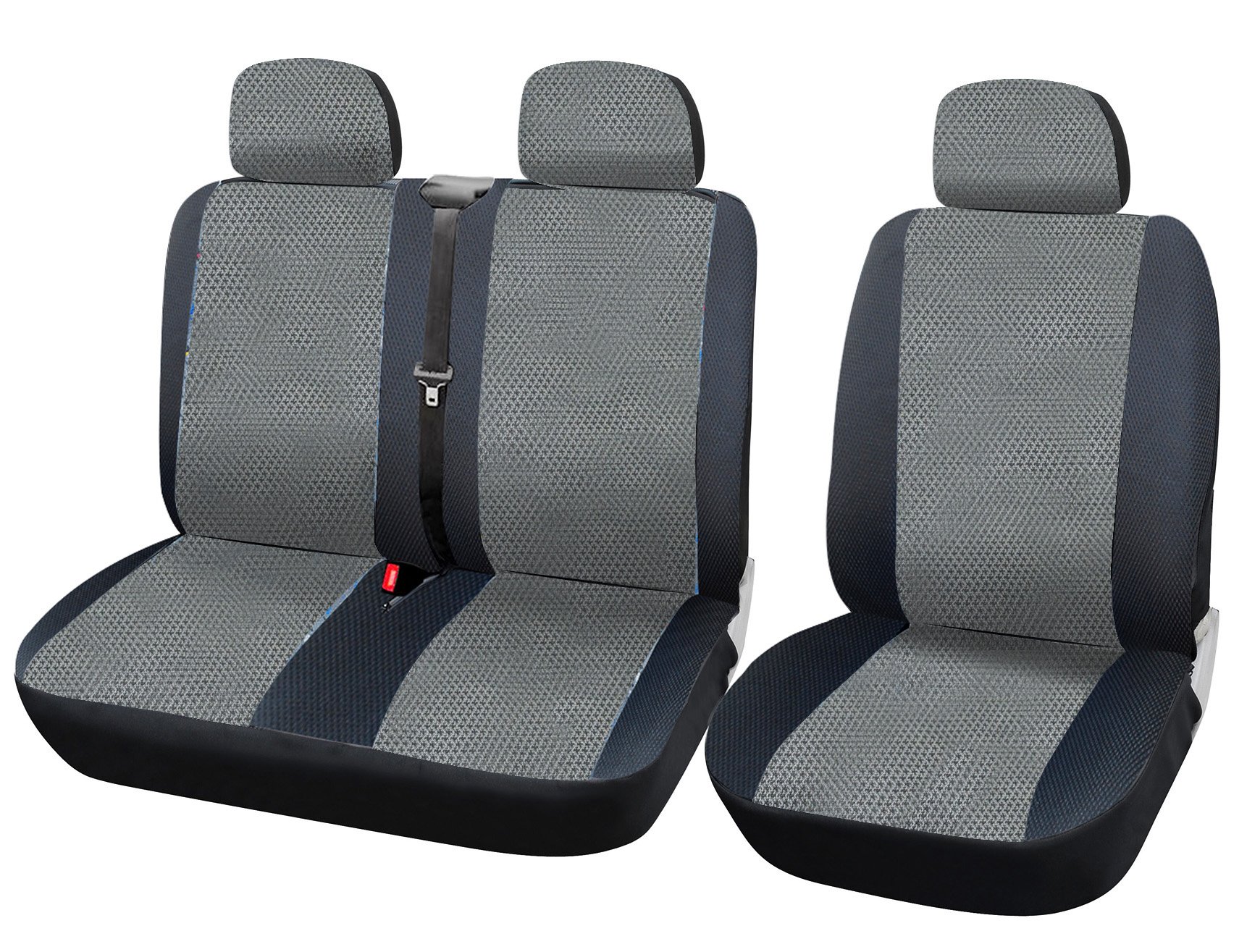 WOLTU AS7333 Auto Sitzbezüge universal Größe, 1+2 Sitzbezug Schonbezüge aus Polyester aus Polyester schwarz grau von WOLTU