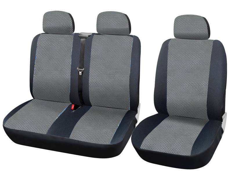 WOLTU AS7333 Auto Sitzbezüge universal Größe, 1+2 Sitzbezug Schonbezüge aus Polyester aus Polyester schwarz grau von WOLTU