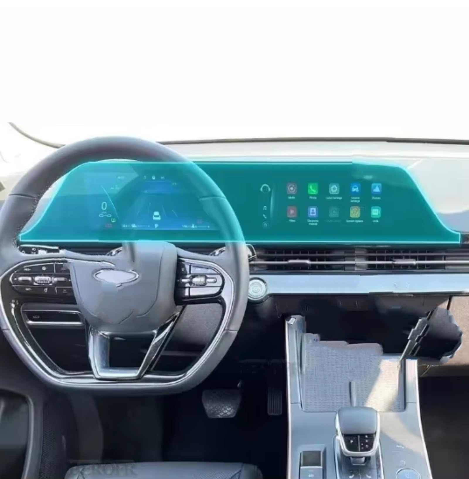 WOLWES Innenzubehör Kompatibel Mit Chery Für Omoda 5 2022 2023, 1 Stück, Auto-GPS-Navigation, Schutzfolie, TPU-Folie, Displayschutzfolie(Style B 740x140mm) von WOLWES