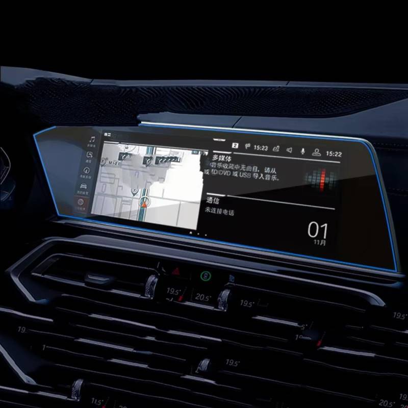 WOLWES Innenzubehör Kompatibel Mit G05 G06 G07 X5 X6 X7 2019 2020 2021 2022 1 Stück Auto GPS Navigation Schutzfolie Bildschirm Zubehör(Left Hand Drive) von WOLWES