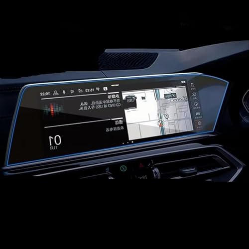 WOLWES Innenzubehör Kompatibel Mit G05 G06 G07 X5 X6 X7 2019 2020 2021 2022 1 Stück Auto GPS Navigation Schutzfolie Bildschirm Zubehör(Reft Hand Drive) von WOLWES
