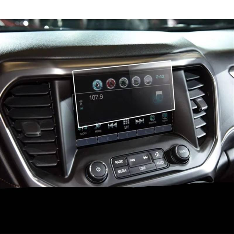 WOLWES Innenzubehör Kompatibel Mit Gmc Für Acadia 2016 2017 2018 2019, 1 Stück, Auto-Navigation, Gehärtete Glasfolie, Auto-Hartglas-Zubehör von WOLWES