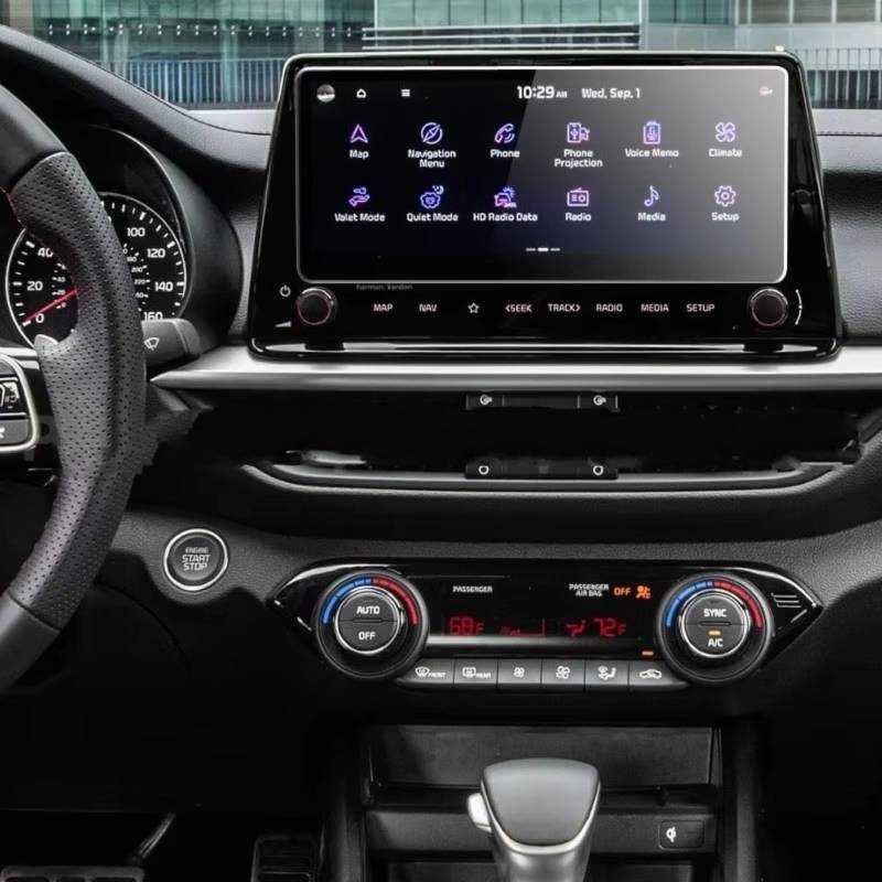 WOLWES Innenzubehör Kompatibel Mit Kia Für Forte Ex Gt 2022 1 Stück Gehärtetes Glas Filmschutz 10,25 Zoll Auto GPS Navigation Display Auto Bildschirm Aufkleber von WOLWES