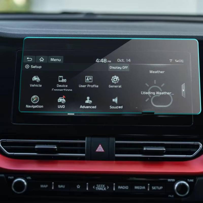 WOLWES Innenzubehör Kompatibel Mit Kia Für NIRO 2020 2021, 1 Stück Gehärtete Glasfolie, Auto-Navigation, Touchscreen-Schutz, Auto-Innenzubehör von WOLWES