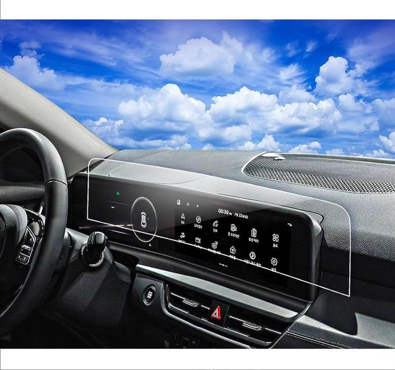 WOLWES Innenzubehör Kompatibel Mit Kia Für Seltos 2024. Auto-Hartglas, Gehärtetes Glas, Transparente Schutzfolie, Navigation Und Armaturenbrett von WOLWES