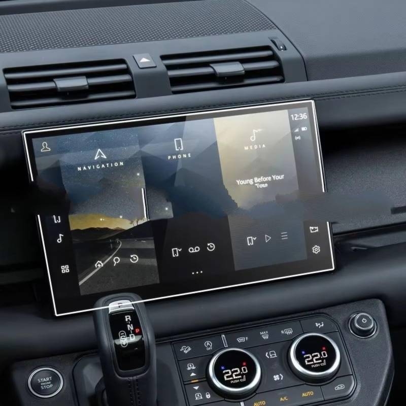 WOLWES Innenzubehör Kompatibel Mit Land Für Rover Für Defender 2022 1 Stück Gehärtetes Glas Displayschutzfolie Auto GPS Navigation Display Bildschirm von WOLWES