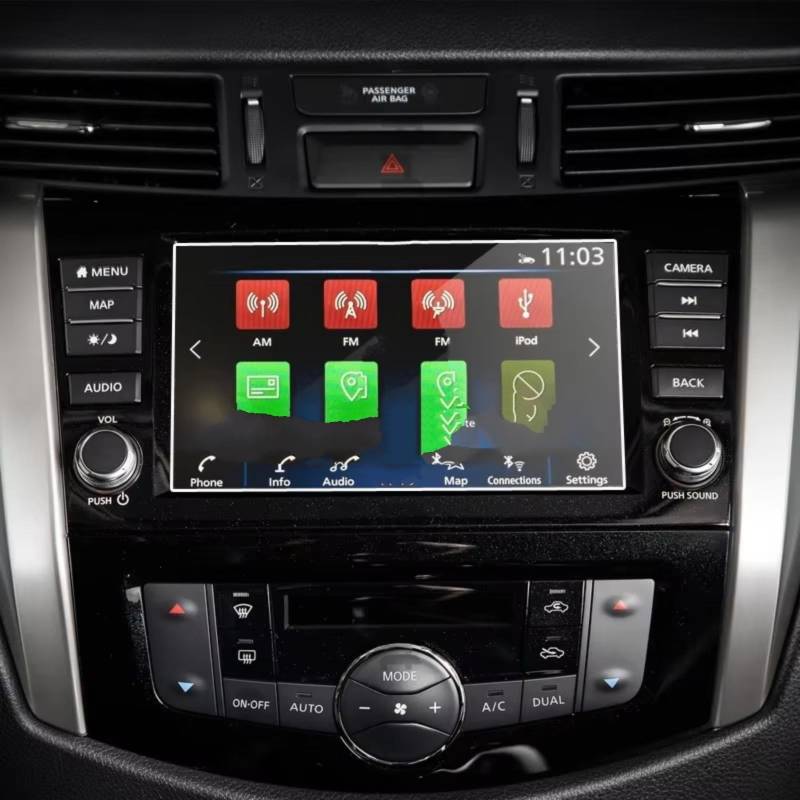 WOLWES Innenzubehör Kompatibel Mit Nissan Für Navara 2021. 1 Stück Displayschutzfolie Aus Gehärtetem Glas, Auto-GPS-Navigation, Innenzubehör von WOLWES