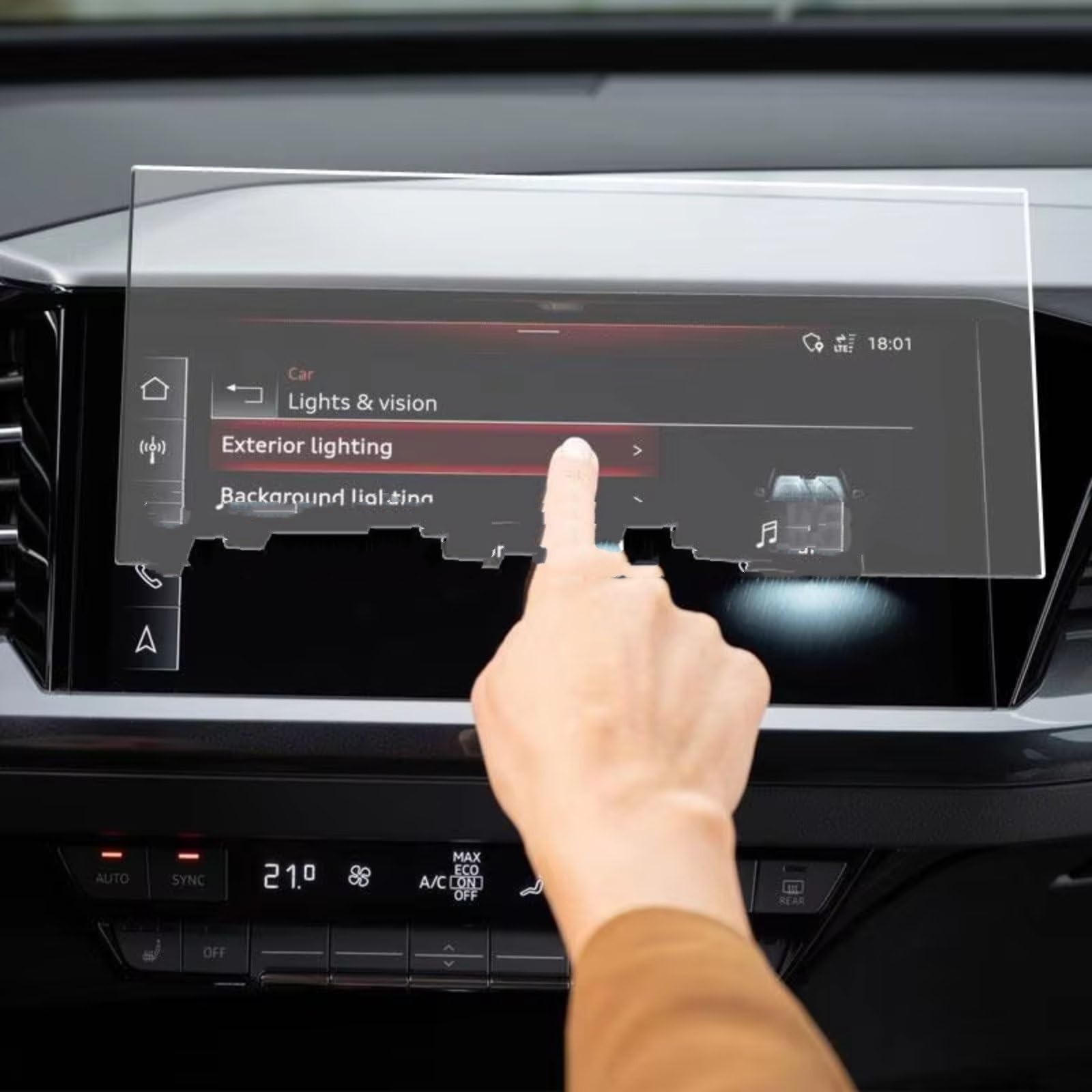 WOLWES Innenzubehör Kompatibel Mit Q4 Für E-Tron 2022. 1 Stück Gehärtetes Glas-Displayschutzfolie, Auto-Navigations-Displayschutz, Auto-Innenraum(for GPS) von WOLWES