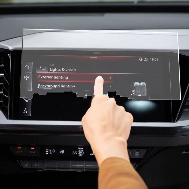 WOLWES Innenzubehör Kompatibel Mit Q4 Für E-Tron 2022. 1 Stück Gehärtetes Glas-Displayschutzfolie, Auto-Navigations-Displayschutz, Auto-Innenraum(for GPS) von WOLWES