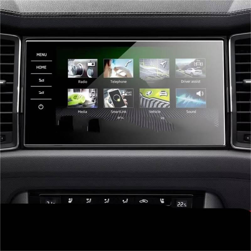 WOLWES Innenzubehör Kompatibel Mit Skoda Für Kodiaq 2021, 1 Stück, Gehärtetes Glas, Displayschutzfolie, 9,2 Zoll, Auto-GPS-Navigation, Innenzubehör von WOLWES