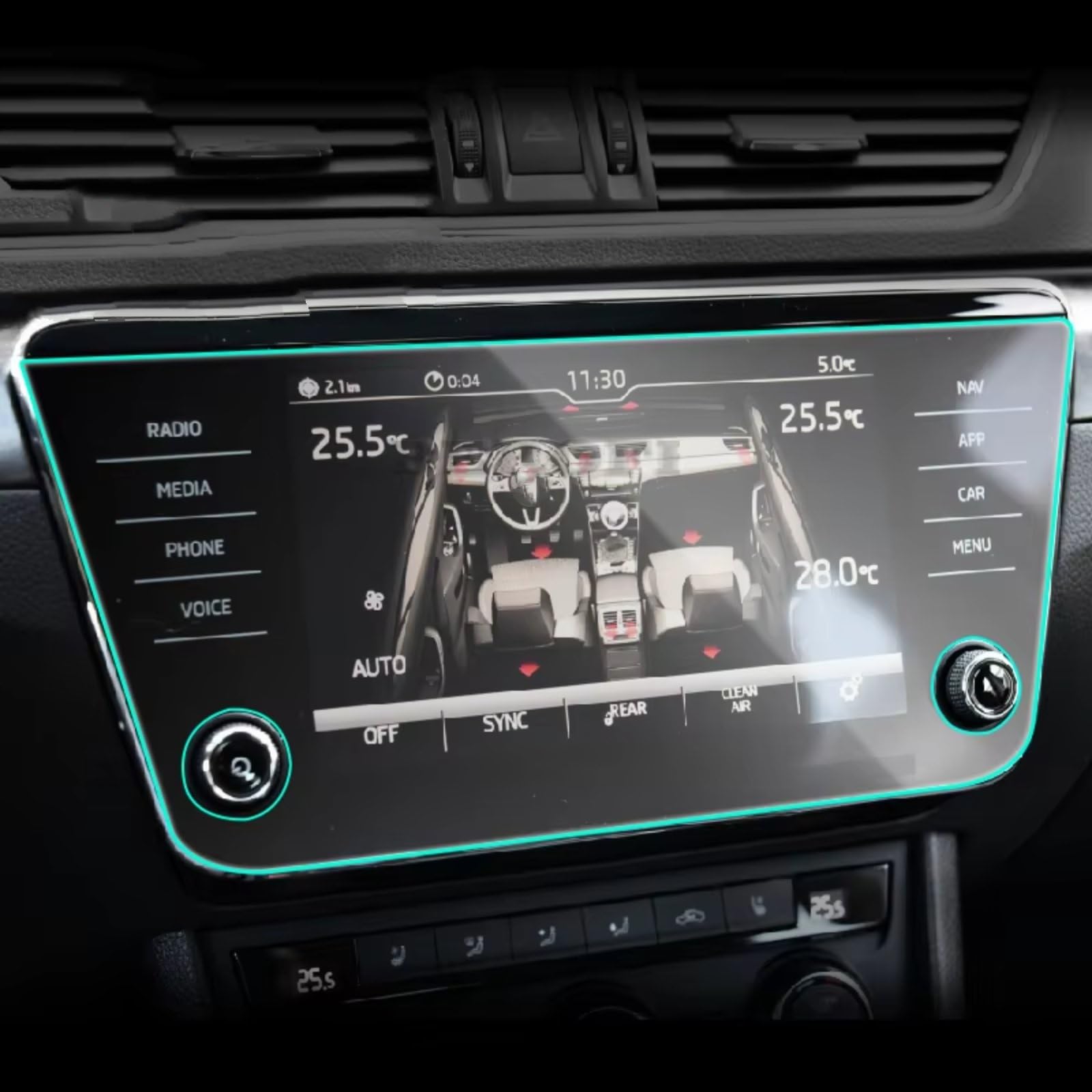 WOLWES Innenzubehör Kompatibel Mit Skoda Für Superb 2018 2019 2020 2021 2022 2023 1 Stück Auto GPS-Navigation Schutzfolie Displayschutzfolie Zubehör(8 Inch 1PCS) von WOLWES