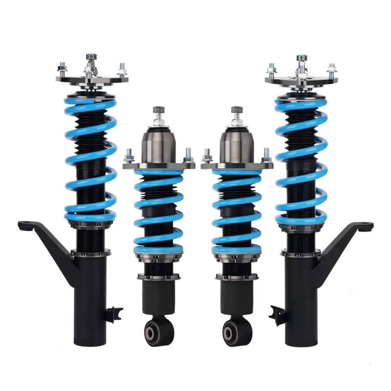 WOLWES Stoßdämpfer Set Kompatibel Mit Civic 7. Generation Coupé Limousine EM ES 2001 2002 2003 2004 2005 24-Stufen-Dämpfer Gewindefahrwerk Stoßdämpfer Schraubenfeder Über Stoßdämpfer von WOLWES