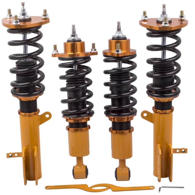 WOLWES Stoßdämpfer Set Kompatibel Mit Dodge Für Caliber 2007 2008 2009 2010 2011 2012, Ausgenommen SRT-4 24 Wege Verstellbare Dämpfer Gewindefahrwerk Federsätze Stoßdämpfer von WOLWES