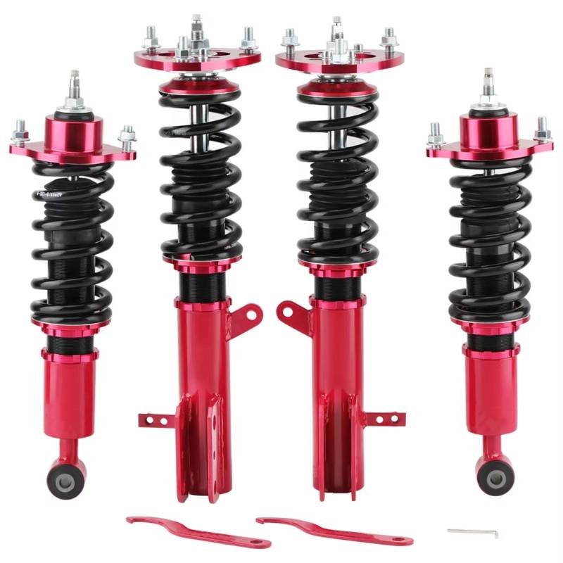 WOLWES Stoßdämpfer Set Kompatibel Mit Dodge Für Caliber 2007 2008 2009 2010 2011 2012 Gewindefahrwerk Kit Gewindefahrwerk Feder Stoßdämpfer Autozubehör von WOLWES