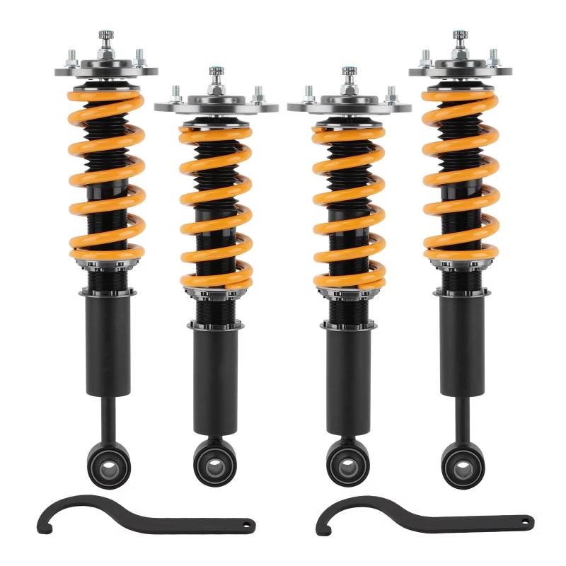 WOLWES Stoßdämpfer Set Kompatibel Mit Ford Für Expedition 2003 2004 2005 2006 Luft-zu-Schraubenfederstreben Gewindefahrwerk Umbausatz Gewindefahrwerk Feder Stoßdämpfer(Yellow) von WOLWES