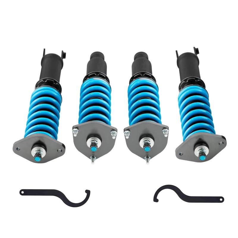 WOLWES Stoßdämpfer Set Kompatibel Mit Infiniti Für G35x 2003 2004 2005 2006 2007 2008 AWD, Verstellbarer Dämpfer, Stoßdämpfer, Gewindefahrwerk, 24 Leavel-Dämpferaufhängung von WOLWES