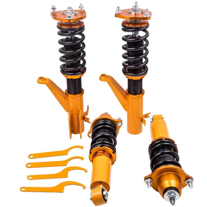 WOLWES Stoßdämpfer Set Kompatibel Mit Integra Für DC5 2001 2002 2003 2004 2005 2006 Autoteile 4X Vollständige Gewindefahrwerksfedern Federbeine Stoßdämpfer Gewindefahrwerks-Tieferlegungssatz von WOLWES