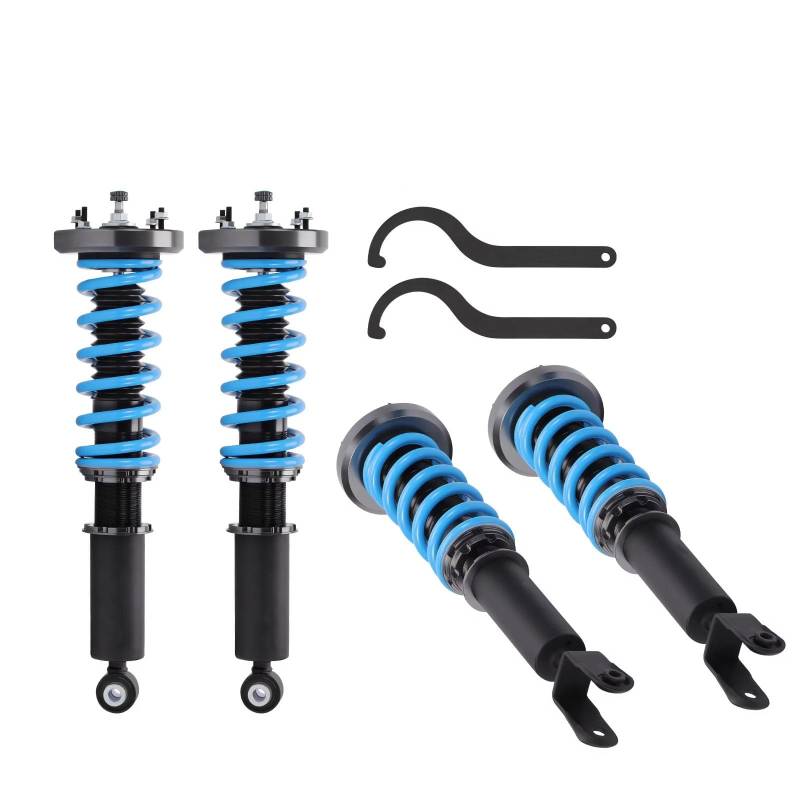 WOLWES Stoßdämpfer Set Kompatibel Mit Jaguar Für XJR XJ8 X358 X350 2003-2009 Luftfederung Zu Schraubenfeder Umrüstsatz Gewindefahrwerk Einstellbarer Dämpfer Stoßdämpfer von WOLWES