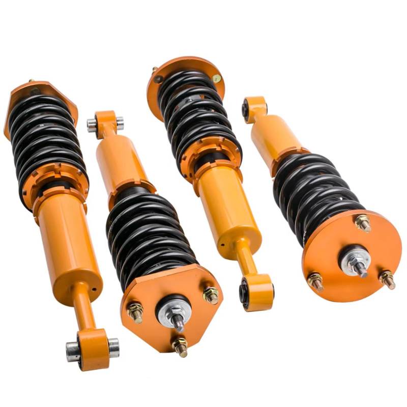 WOLWES Stoßdämpfer Set Kompatibel Mit Lexus Für GS300 GS350 RWD 2007 2008 2009 2010 2011 Gewindefahrwerk Federsätze Verstellbare Federbeine Stoßdämpfer Autoteile(Yellow) von WOLWES