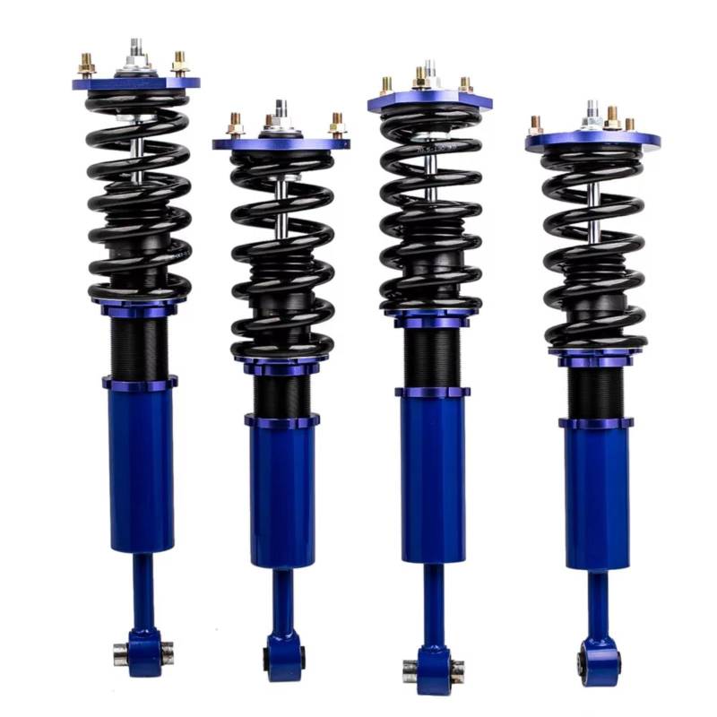 WOLWES Stoßdämpfer Set Kompatibel Mit Lexus Für IS250 IS350 RWD 2006 2007 2008 2009 2010 2011 2012 2013 Gewindefahrwerk Federsätze Verstellbare Federbeine Stoßdämpfer(Blue) von WOLWES