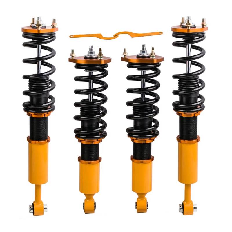 WOLWES Stoßdämpfer Set Kompatibel Mit Lexus Für Is300 2000–2005 Für Is200 1999–2005 Gewindefahrwerk Stoßdämpfer Verstellbare Federbeine Stoßdämpfer Ersatz Autoteile(Yellow) von WOLWES