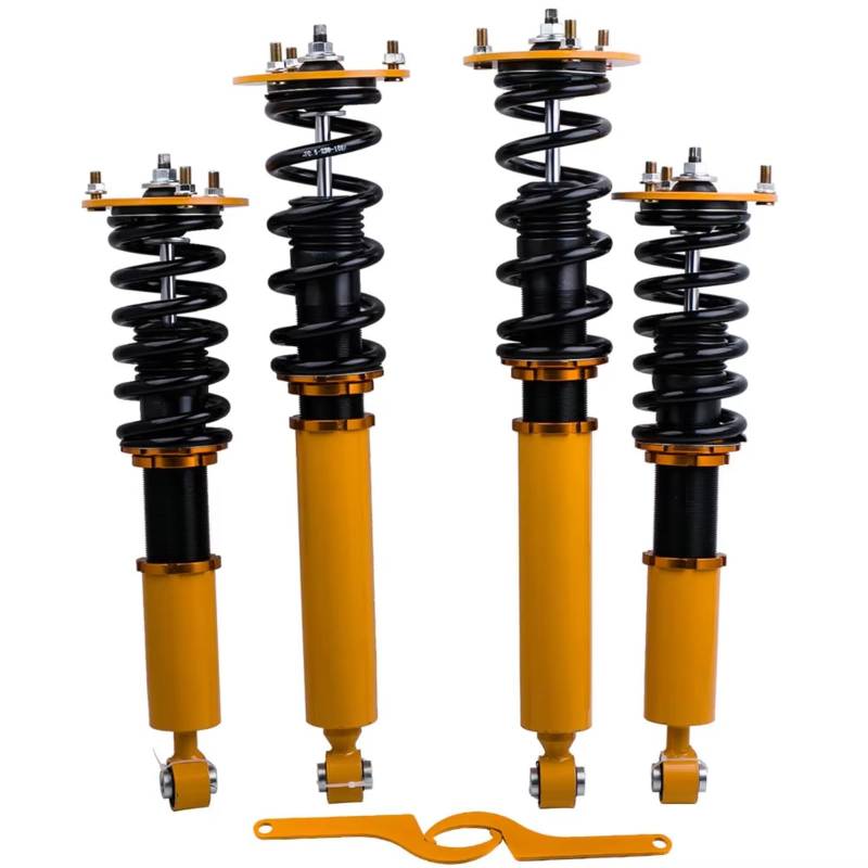 WOLWES Stoßdämpfer Set Kompatibel Mit Lexus Für LS400 XF10 1990 1991 1992 1993 1994. Einstellbare Gewindefahrwerke von WOLWES