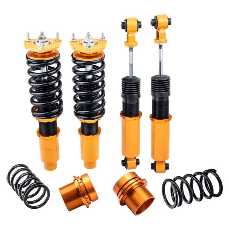 WOLWES Stoßdämpfer Set Kompatibel Mit Mazda 6 2003 2004 2005 2006 2007 Racing Gewindefahrwerk ADJ Dämpfer Stoßdämpfer Aufhängungssätze Einstellbare Federbeine Stoßdämpfer(Yellow) von WOLWES