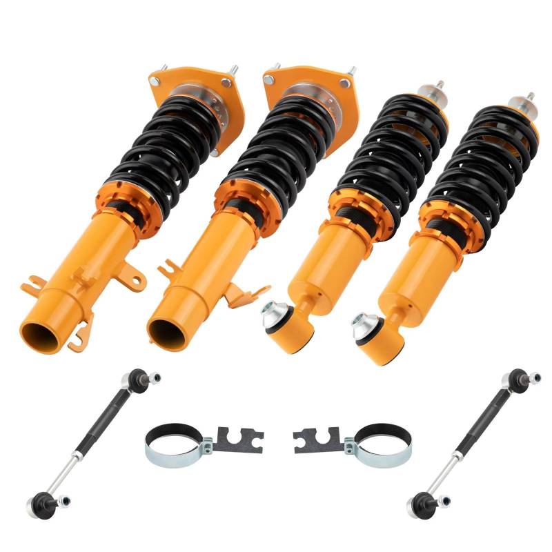 WOLWES Stoßdämpfer Set Kompatibel Mit Mini Für Clubman Für R55 Für One 2009–2014 FWD Autoteile Gewindefahrwerk Stoßdämpfer Verstellbare Federbeine Stoßdämpfer von WOLWES