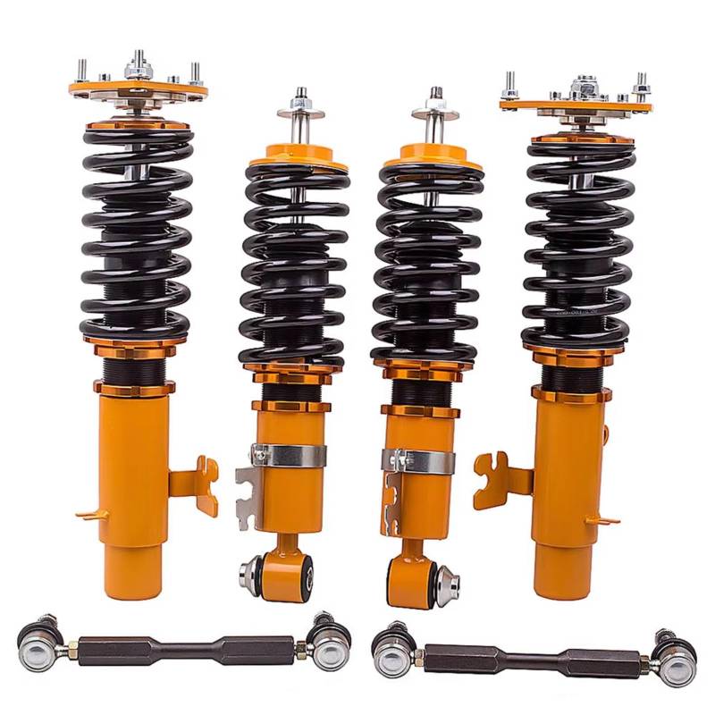 WOLWES Stoßdämpfer Set Kompatibel Mit Mini Für Clubman R55 Für Cooper DS FWD 2007–2014 Stoßdämpfer Gewindefahrwerk Verstellbarer Dämpfer Stoßdämpfer von WOLWES