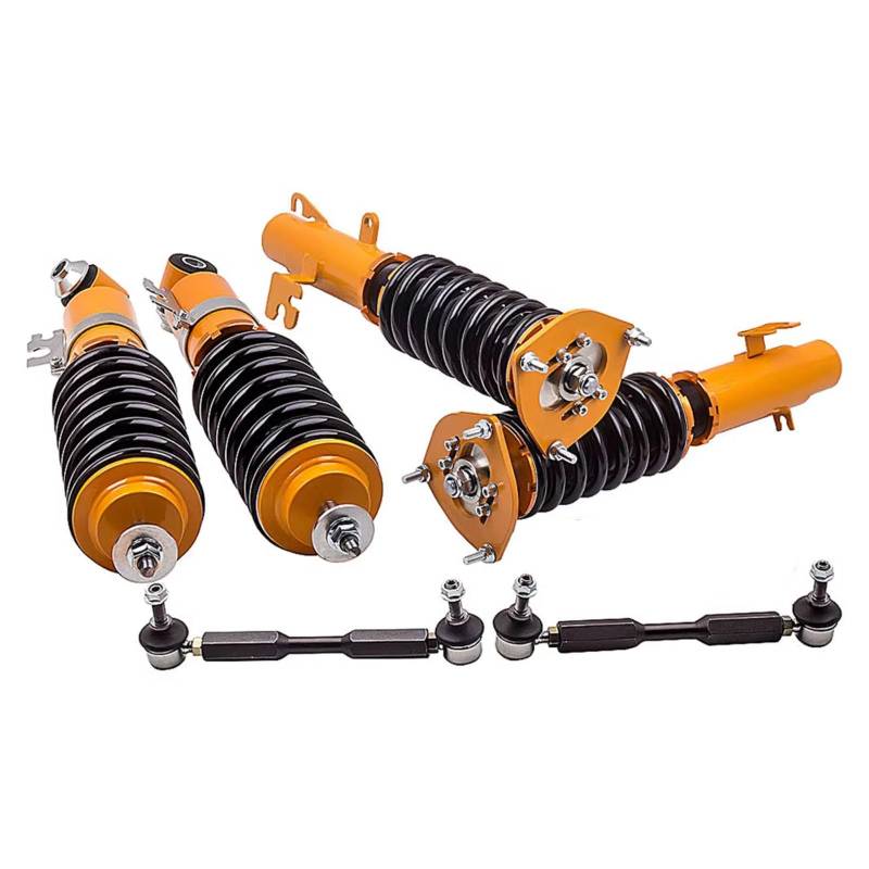 WOLWES Stoßdämpfer Set Kompatibel Mit Mini Für Clubman R55 John Für Cooper Works JCW 2007–2014 FWD Stoßdämpfer Gewindefahrwerk Verstellbarer Dämpfer Stoßdämpfer von WOLWES
