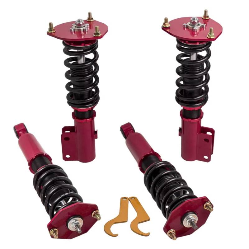 WOLWES Stoßdämpfer Set Kompatibel Mit Mitsubishi Für GTO Für 3000GT AWD 1991 1992 1993 1994 1995 1996 1997 1998 1999 Gewindefahrwerk Fahrwerkssatz Stoßdämpfer Autoteile(Red) von WOLWES