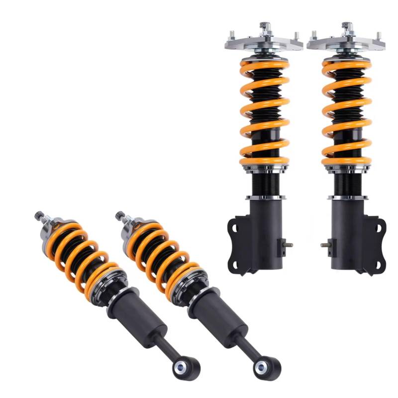 WOLWES Stoßdämpfer Set Kompatibel Mit Mitsubishi Für Lancer Für Ralliart Cs7a FWD 2004 2005 2006 Gewindefahrwerk Kit Stoßdämpfer Gewindefahrwerk Feder Stoßdämpfer(Yellow) von WOLWES