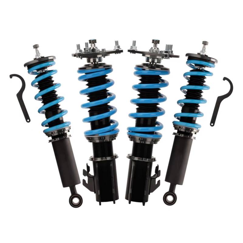WOLWES Stoßdämpfer Set Kompatibel Mit Nissan Für S13 Für Silvia 180sx Sileighty 200sx 240SX Verstellbare Dämpfer Gewindefahrwerk Stoßdämpfer Federbeine Autoteile(Blue) von WOLWES