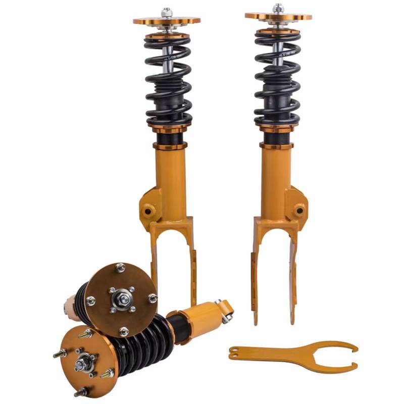 WOLWES Stoßdämpfer Set Kompatibel Mit Porsche Für Cayenne 955 957 Karosserie 2002–2010 Gewindefahrwerk, Verstellbare Federbeine, Stoßdämpfer, Autozubehör von WOLWES